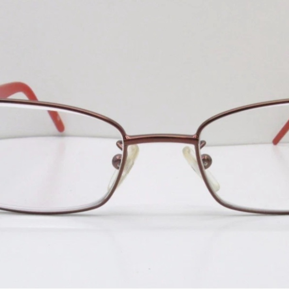 Fendi Orange And Bronze Rectangular Eyeglasses - image 4